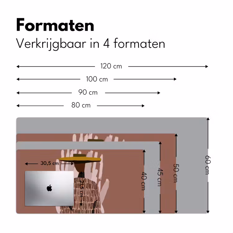 Bureau onderlegger - Abstracte Vrouw met Mosterdgele Hoed — 8