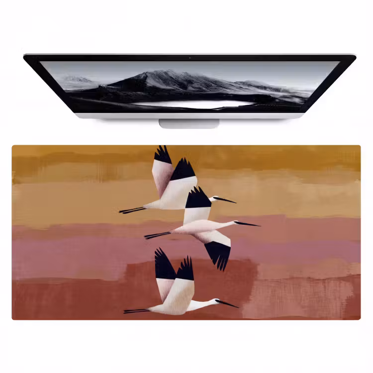 Bureau onderlegger - Vliegende Vogels Abstracte Achtergrond