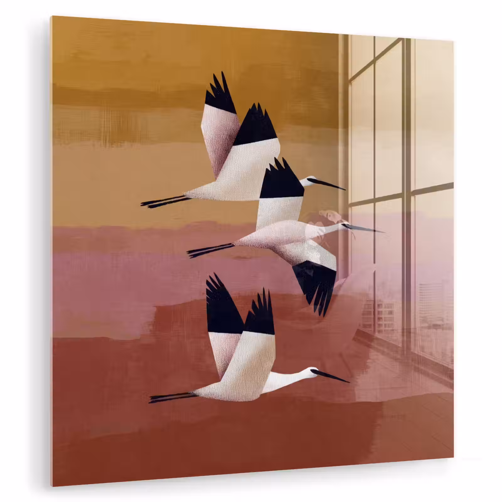 Glas schilderij - Vogels - Snavel - Abstract — 1
