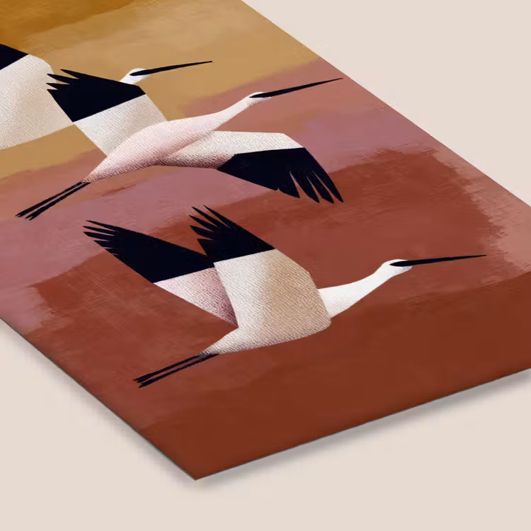 Poster met lijst - Vliegende Vogels Abstracte Achtergrond — 7