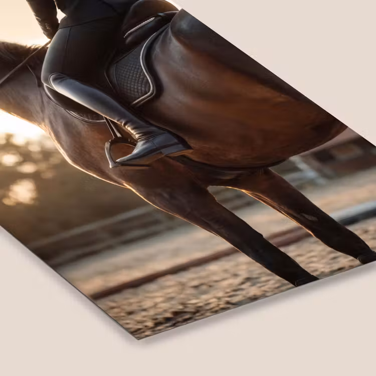 Poster met lijst - Paard met Ruiter Zonsondergang — 7