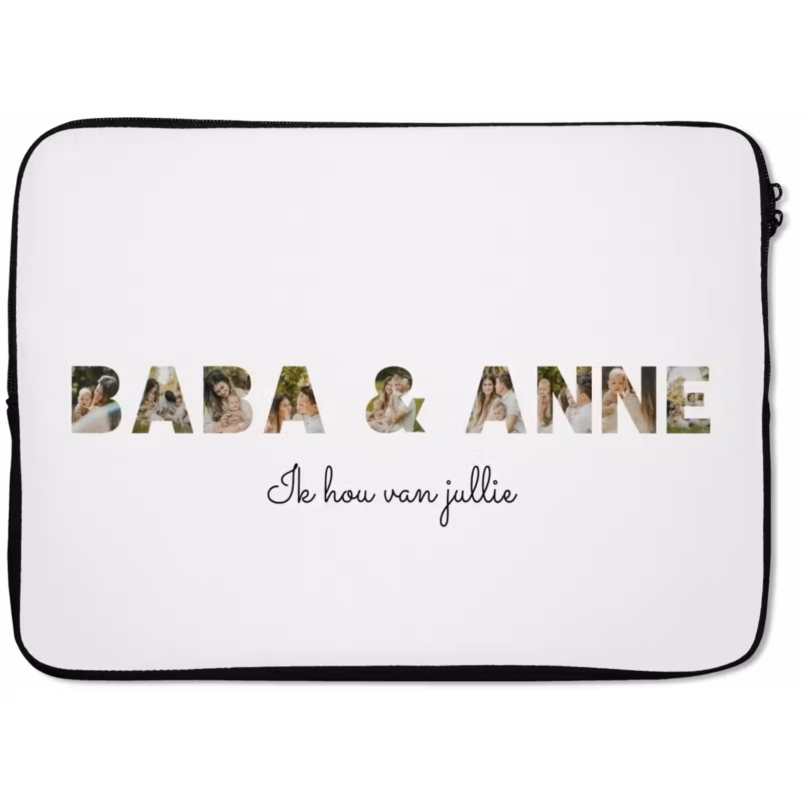 Gepersonaliseerde laptophoes - Baba & Anne - Lettercollage — 1