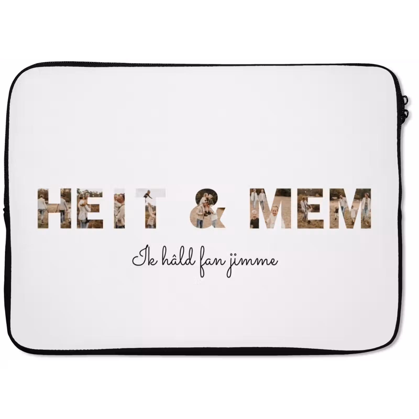 Gepersonaliseerde laptophoes - Heit & Mem - Lettercollage — 1