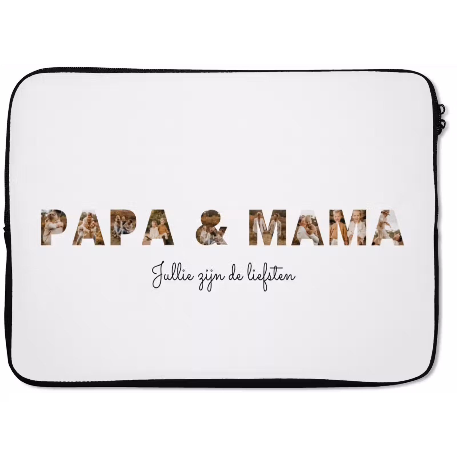Gepersonaliseerde laptophoes - Papa & Mama - Lettercollage — 1