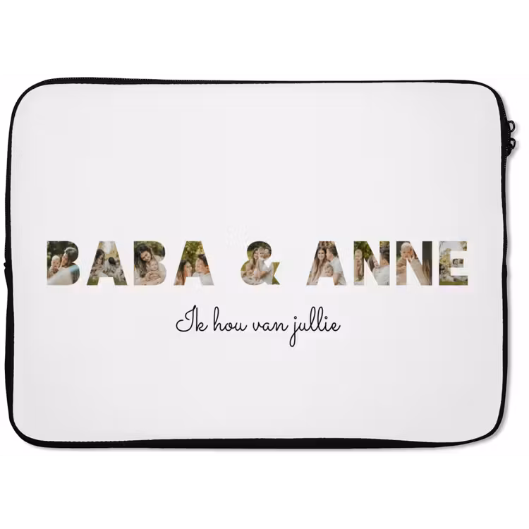 Gepersonaliseerde laptophoes - Baba & Anne - Lettercollage — 1