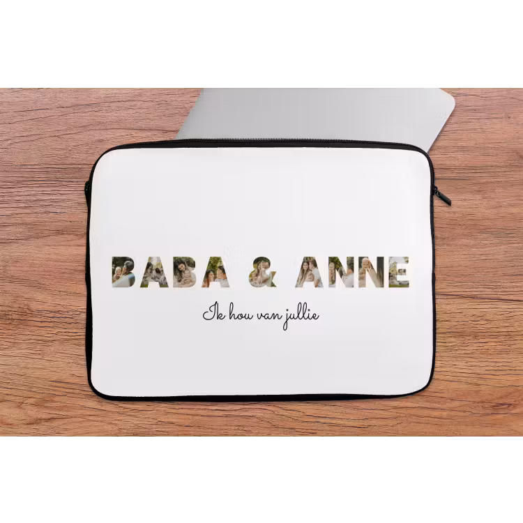 Gepersonaliseerde laptophoes - Baba & Anne - Lettercollage — 2