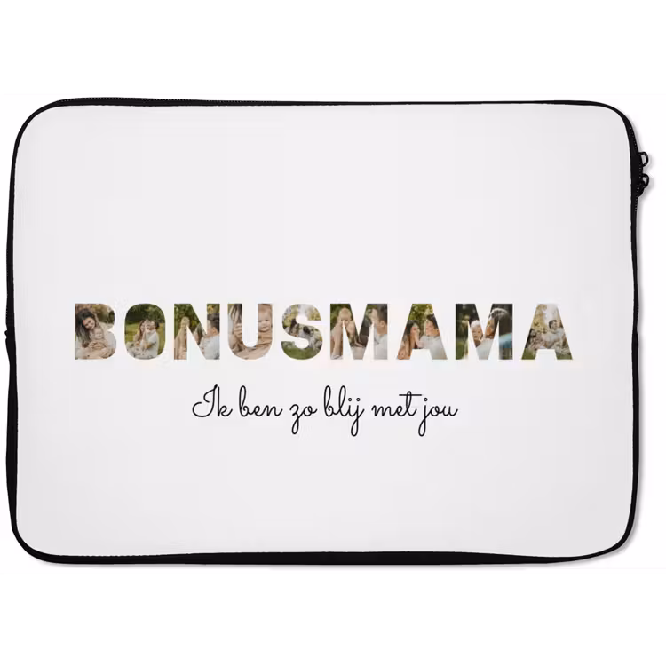 Gepersonaliseerde laptophoes - Bonusmama - Lettercollage — 1