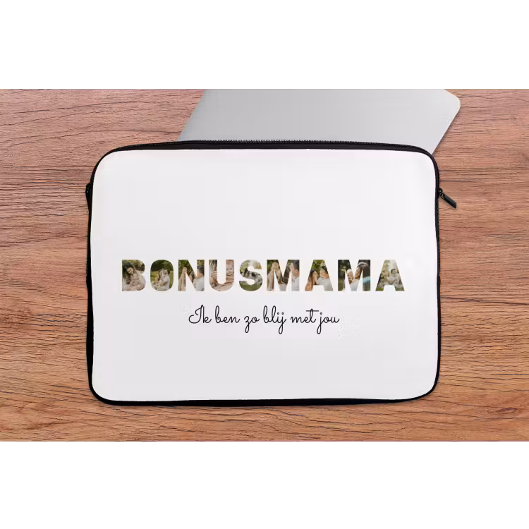 Gepersonaliseerde laptophoes - Bonusmama - Lettercollage — 2