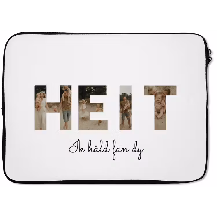 Gepersonaliseerde laptophoes - Heit - Lettercollage — 1