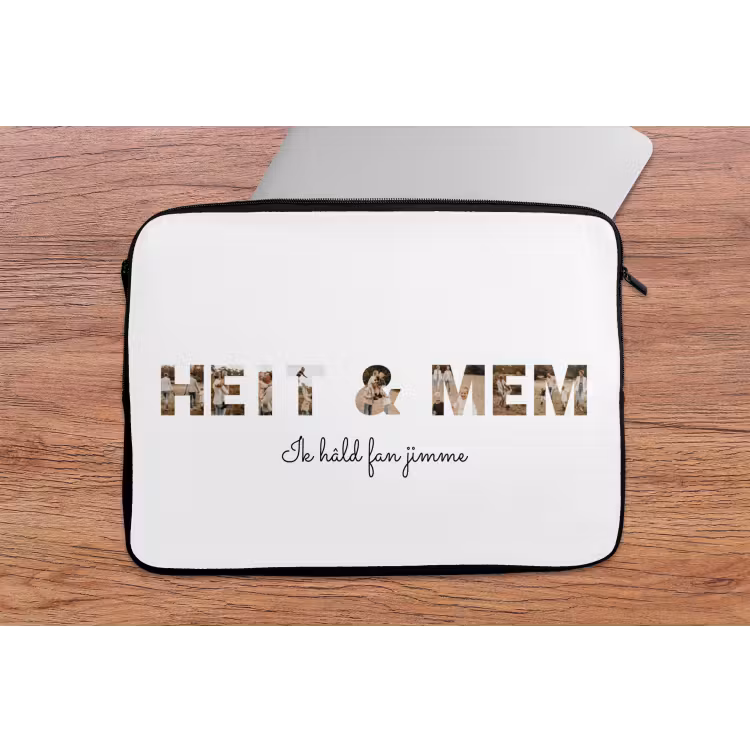 Gepersonaliseerde laptophoes - Heit & Mem - Lettercollage — 2