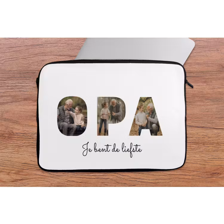 Gepersonaliseerde laptophoes - Opa - Lettercollage — 2