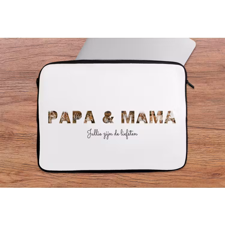 Gepersonaliseerde laptophoes - Papa & Mama - Lettercollage — 2