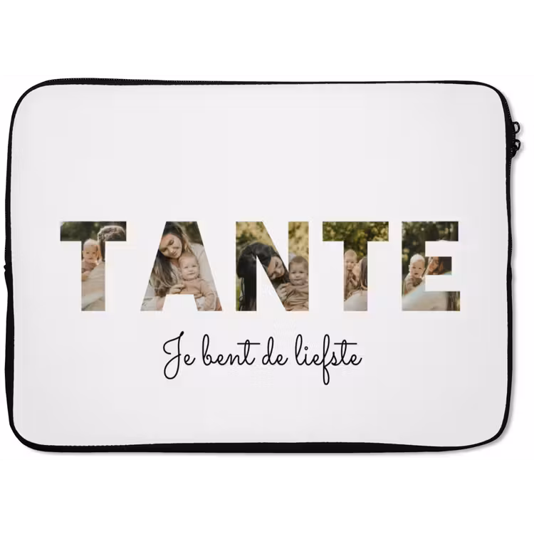 Gepersonaliseerde laptophoes - Tante - Lettercollage — 1