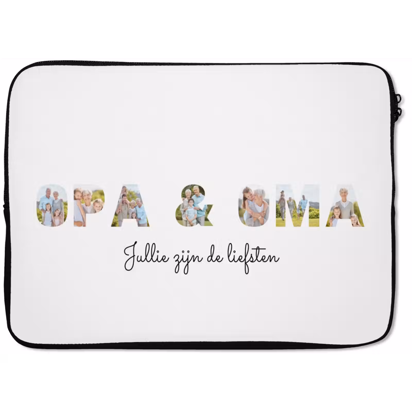 Gepersonaliseerde laptophoes - Opa & Oma - Lettercollage — 1