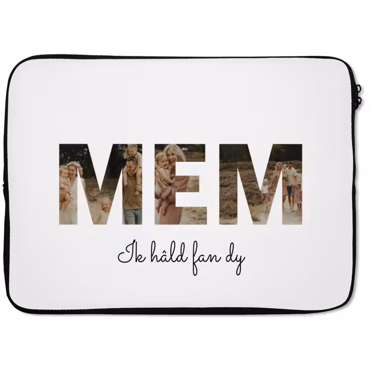 Gepersonaliseerde laptophoes - Mem - Lettercollage — 1
