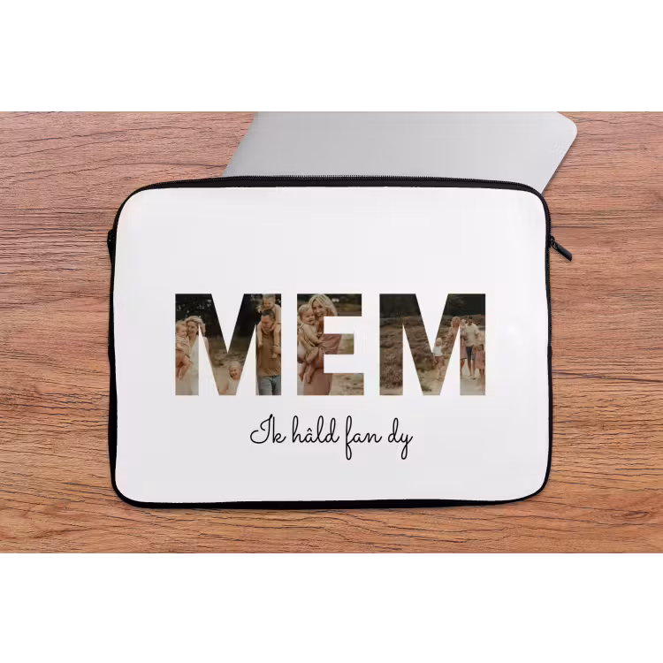 Gepersonaliseerde laptophoes - Mem - Lettercollage — 2