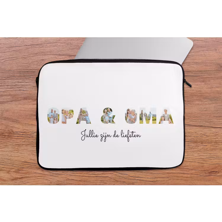 Gepersonaliseerde laptophoes - Opa & Oma - Lettercollage — 2