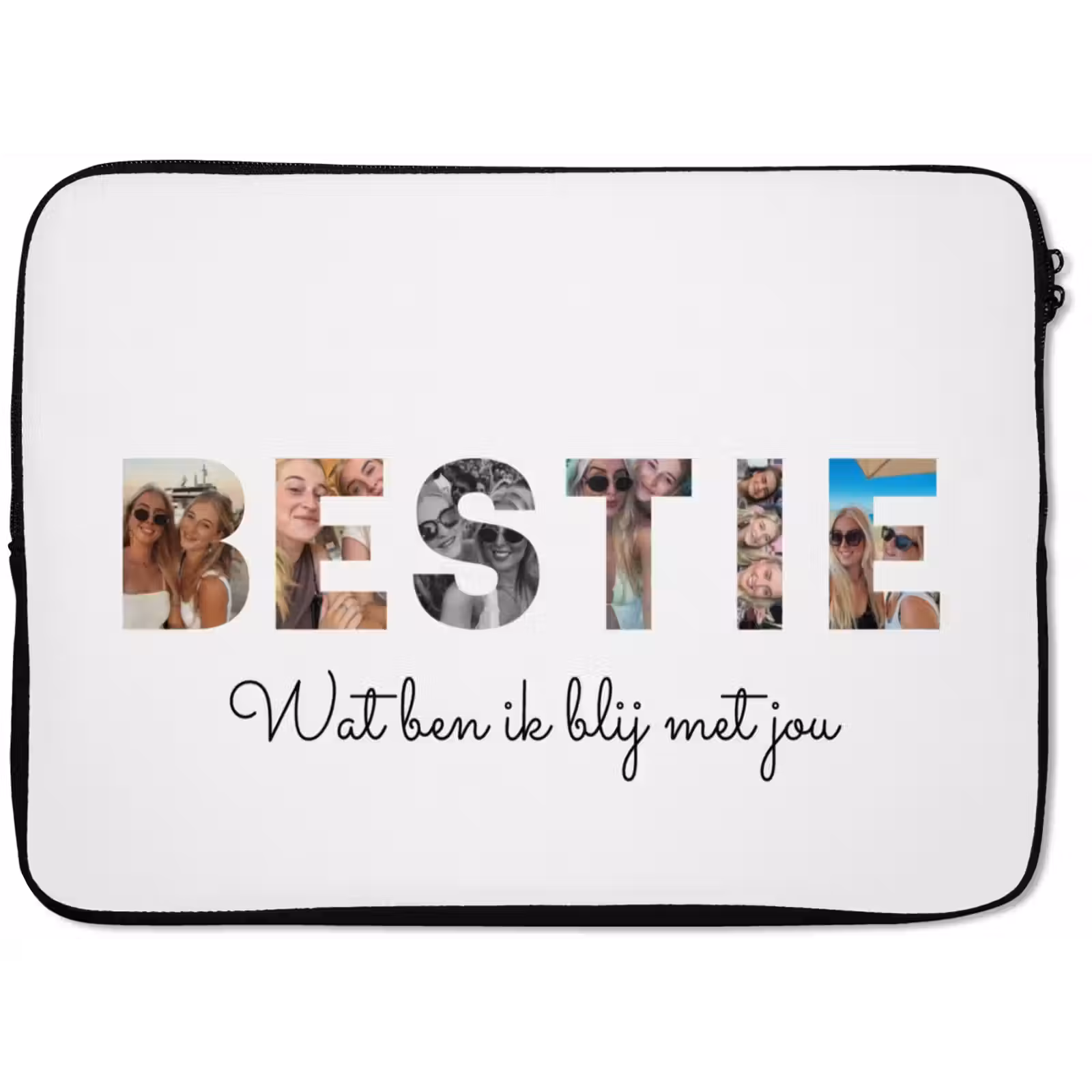 Gepersonaliseerde laptophoes - Bestie - Lettercollage — 1
