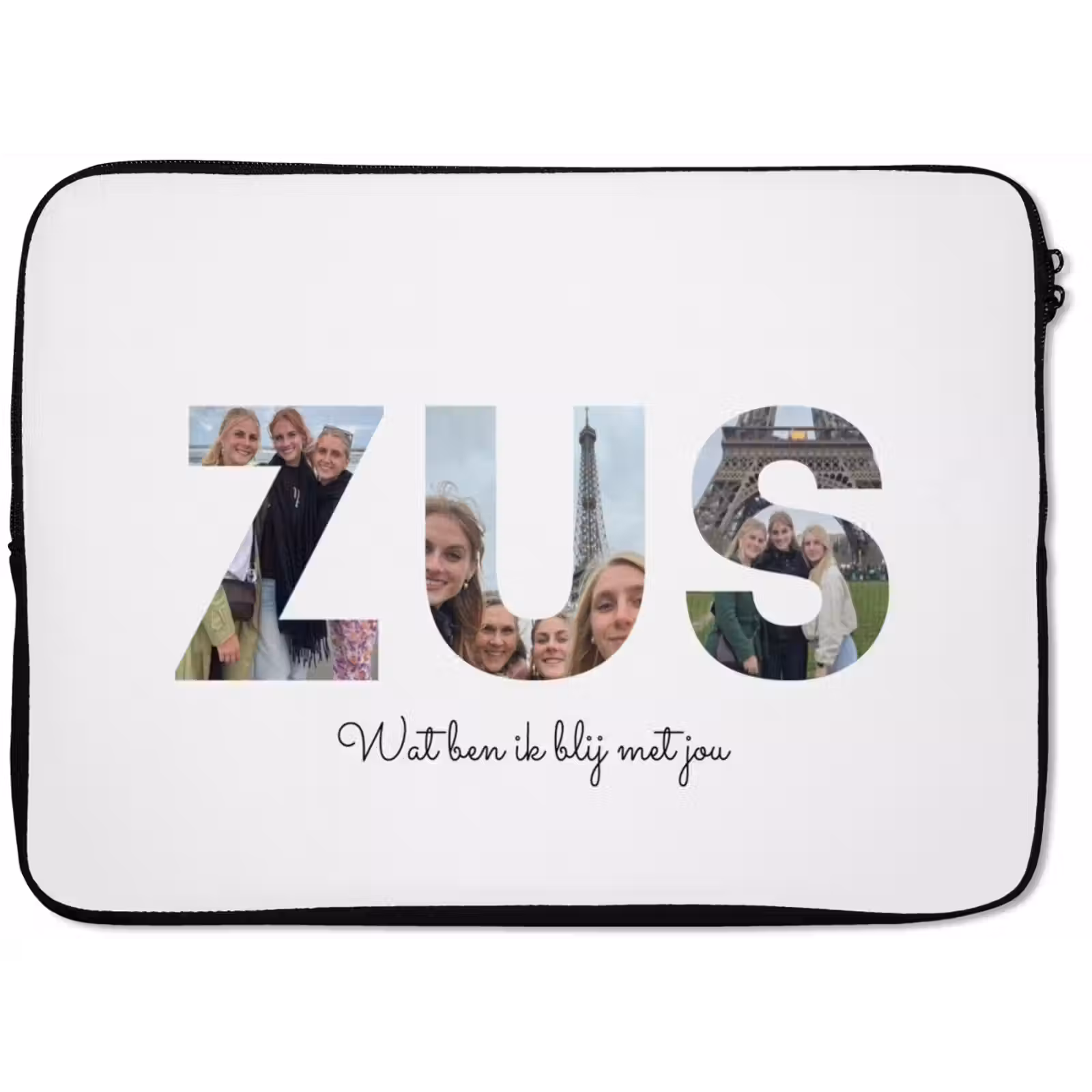Gepersonaliseerde laptophoes - Zus - Lettercollage — 1