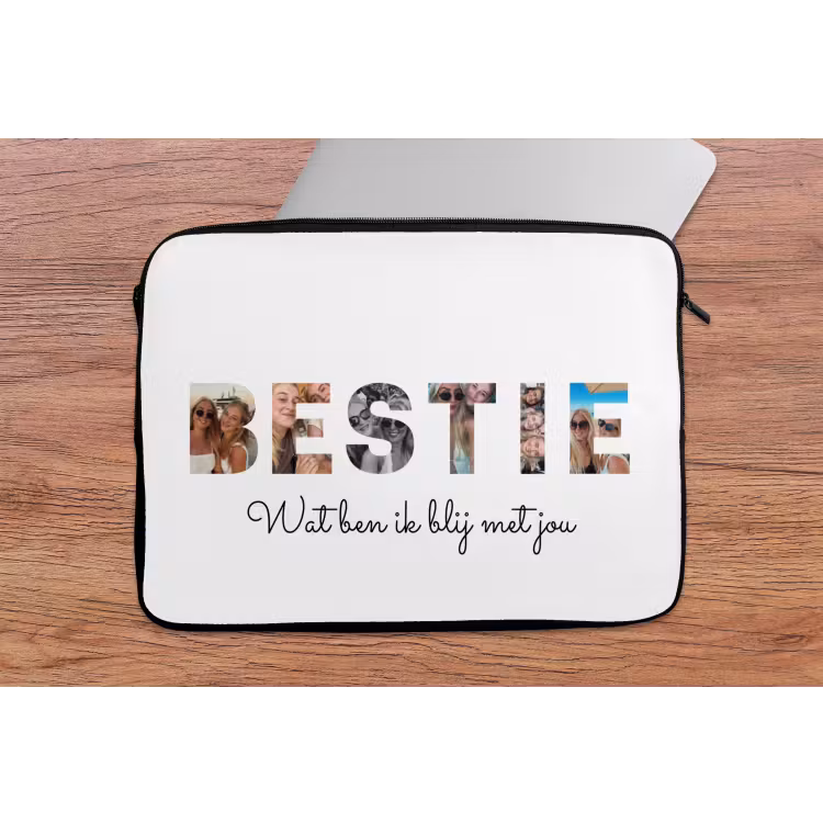 Gepersonaliseerde laptophoes - Bestie - Lettercollage — 2