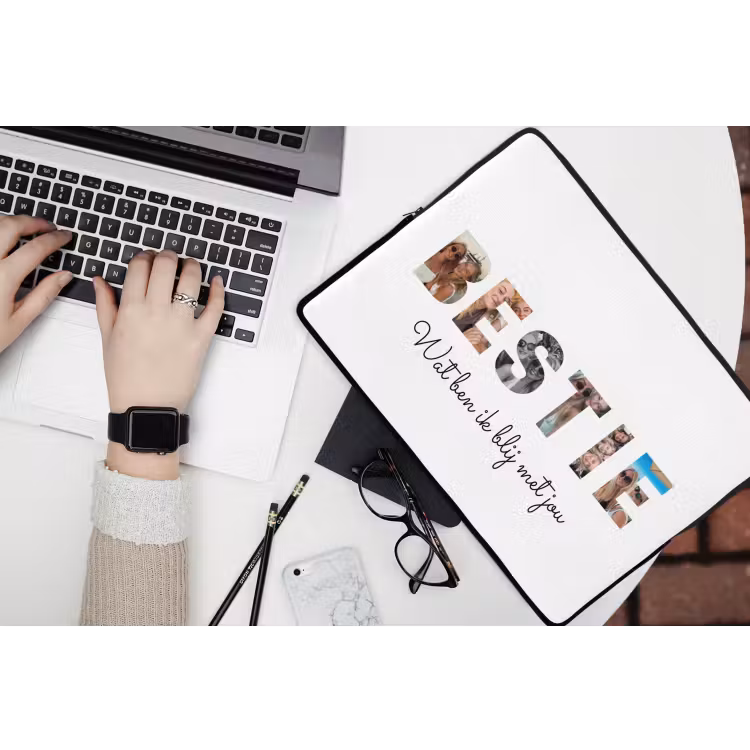 Gepersonaliseerde laptophoes - Bestie - Lettercollage — 3