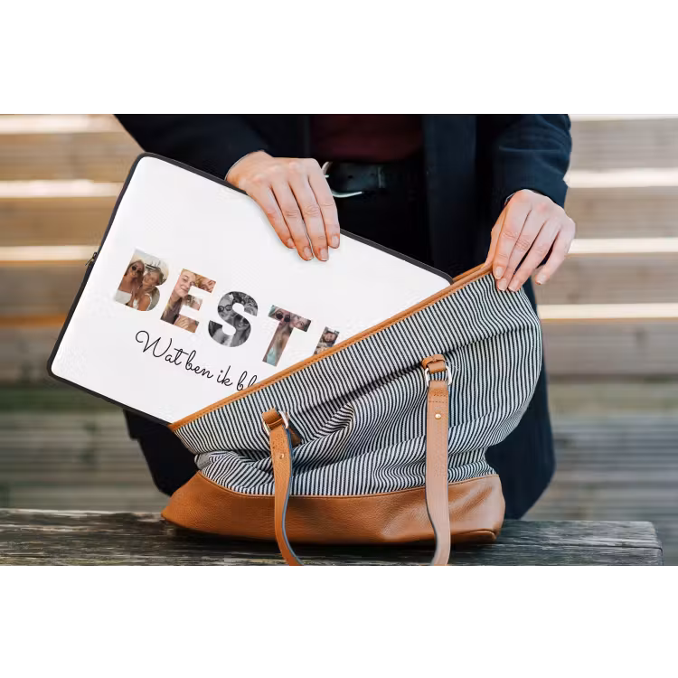 Gepersonaliseerde laptophoes - Bestie - Lettercollage — 4