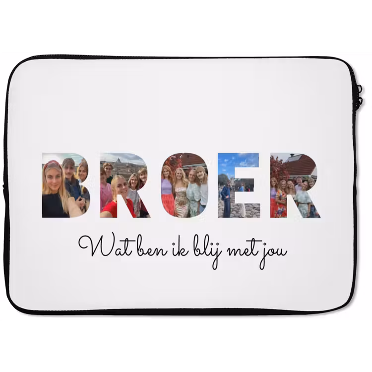 Gepersonaliseerde laptophoes - Broer - Lettercollage — 1