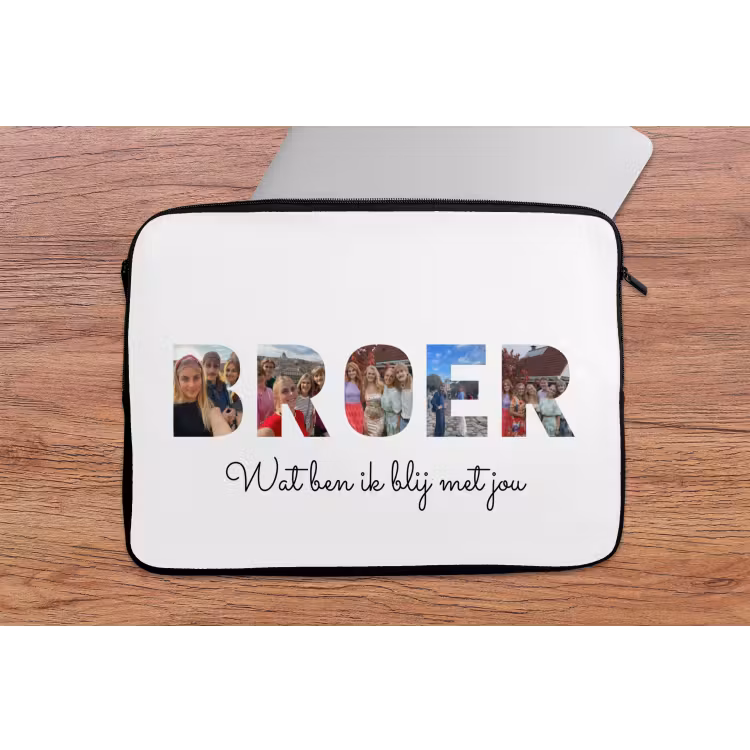 Gepersonaliseerde laptophoes - Broer - Lettercollage — 2