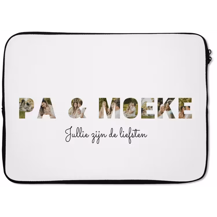 Gepersonaliseerde laptophoes - Pa & Moeke - Lettercollage — 1