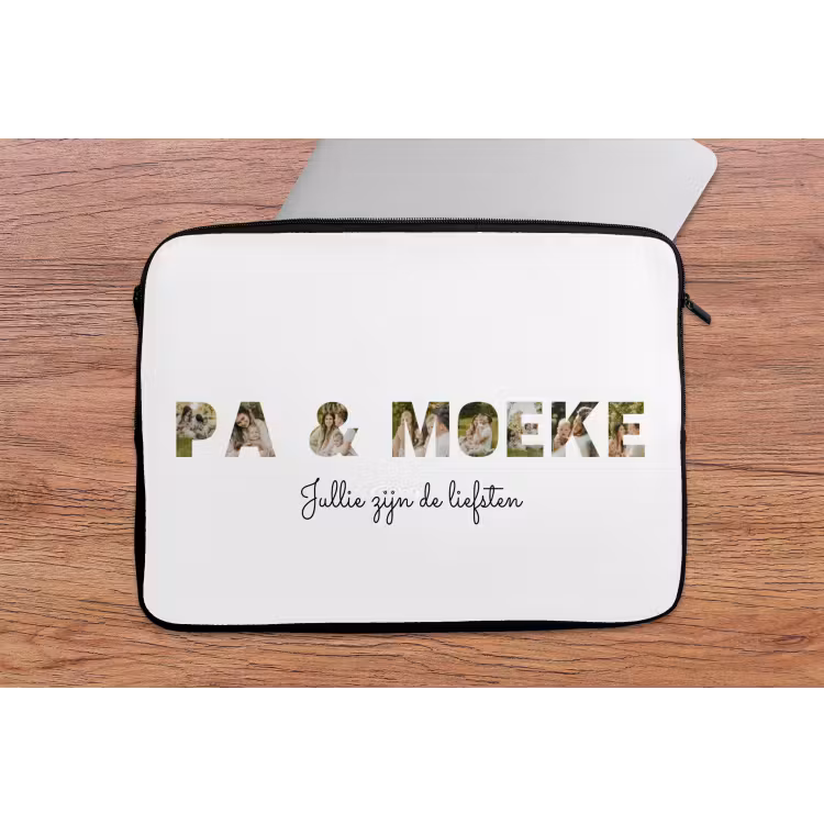 Gepersonaliseerde laptophoes - Pa & Moeke - Lettercollage — 2