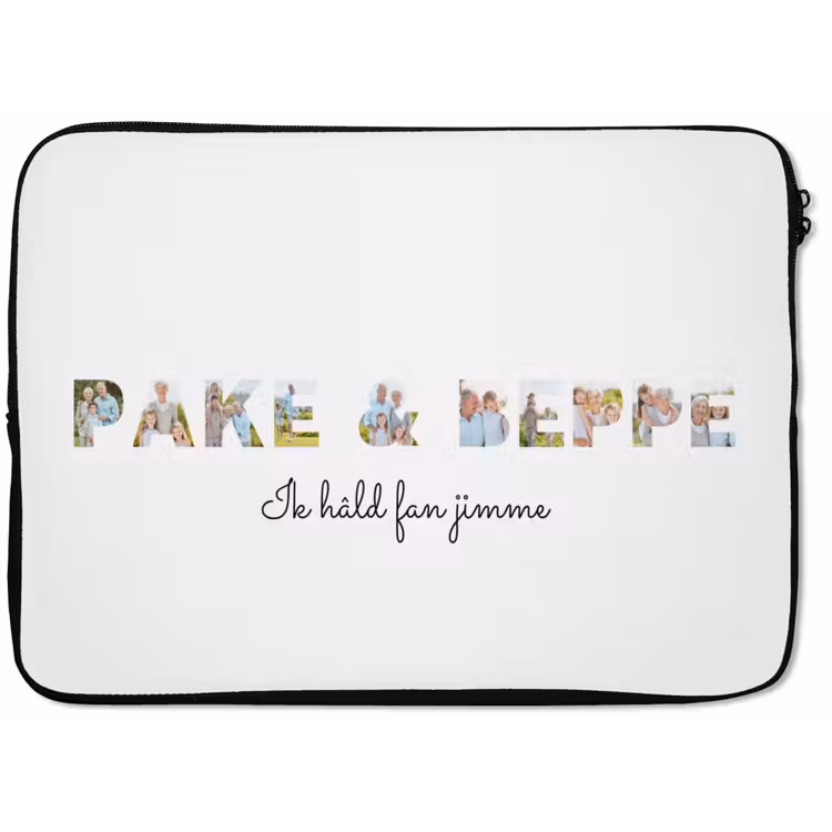 Gepersonaliseerde laptophoes - Pake & Beppe - Lettercollage — 1