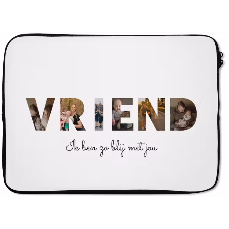 Gepersonaliseerde laptophoes - Vriend - Lettercollage — 1