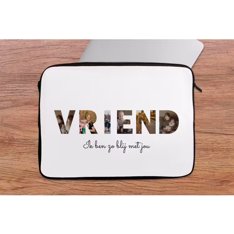 Gepersonaliseerde laptophoes - Vriend - Lettercollage — 2