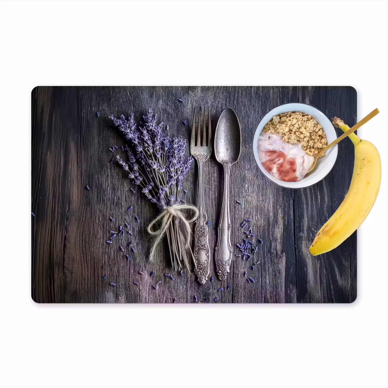 Placemat - 6 stuks - Lavendel - Lepel - Vork — 1