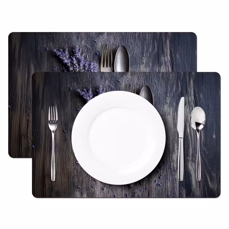 Placemat - 6 stuks - Lavendel - Lepel - Vork — 2