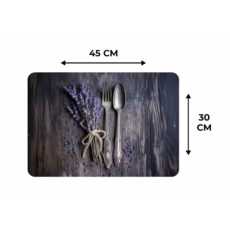 Placemat - 6 stuks - Lavendel - Lepel - Vork — 3