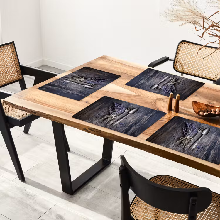 Placemat - 6 stuks - Lavendel - Lepel - Vork — 5