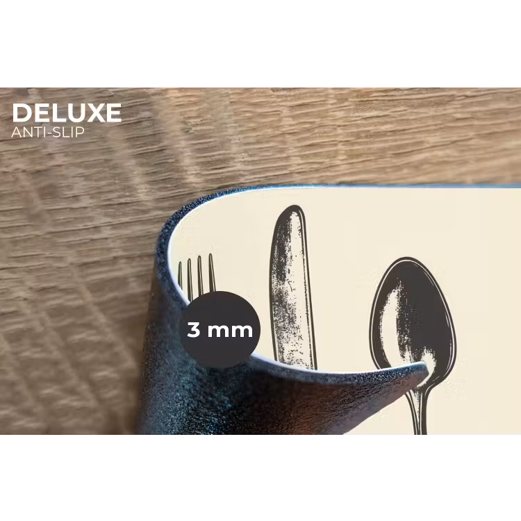 Placemat - 6 stuks - Zwart - Illustratie - Bestek — 4
