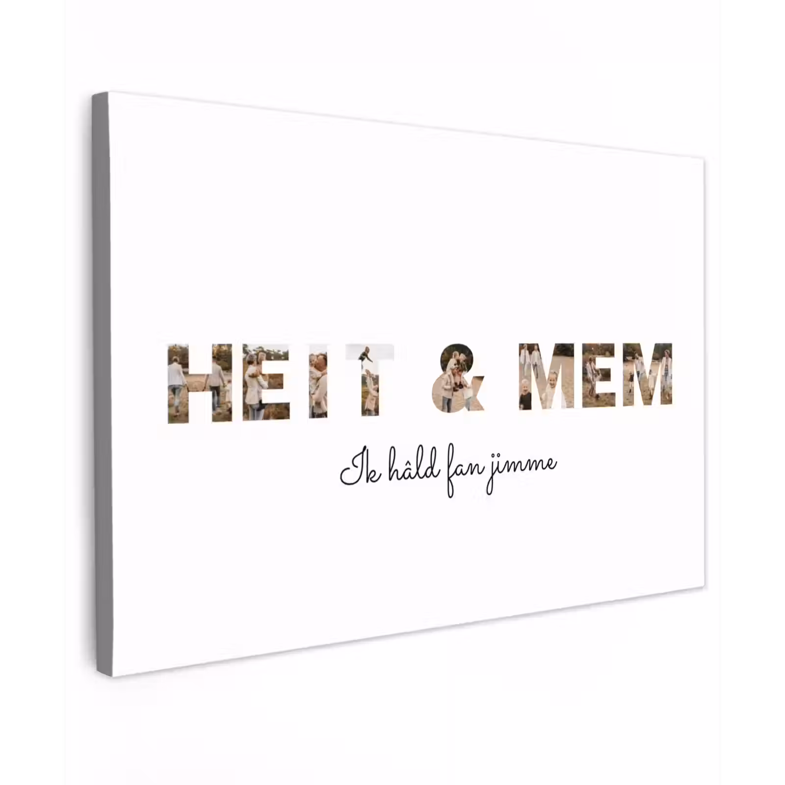 Gepersonaliseerd buiten canvas - Heit & Mem - Lettercollage — 1