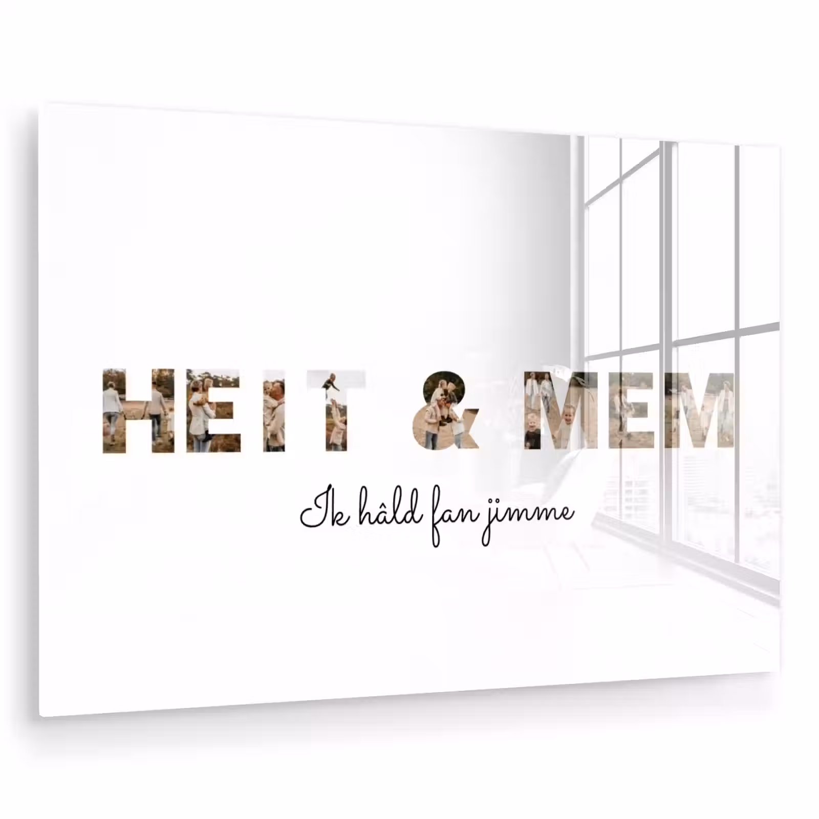 Gepersonaliseerd glas schilderij - Heit & Mem - Lettercollage — 1