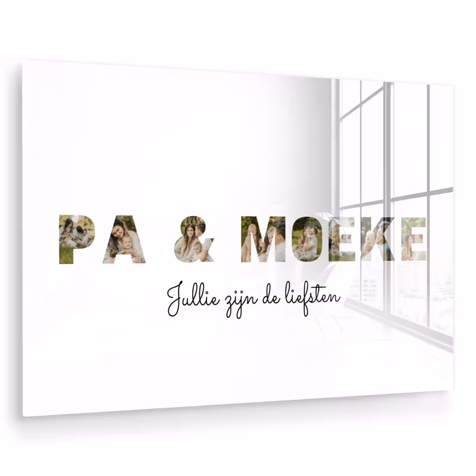 Gepersonaliseerd glas schilderij - Pa & Moeke - Lettercollage — 1