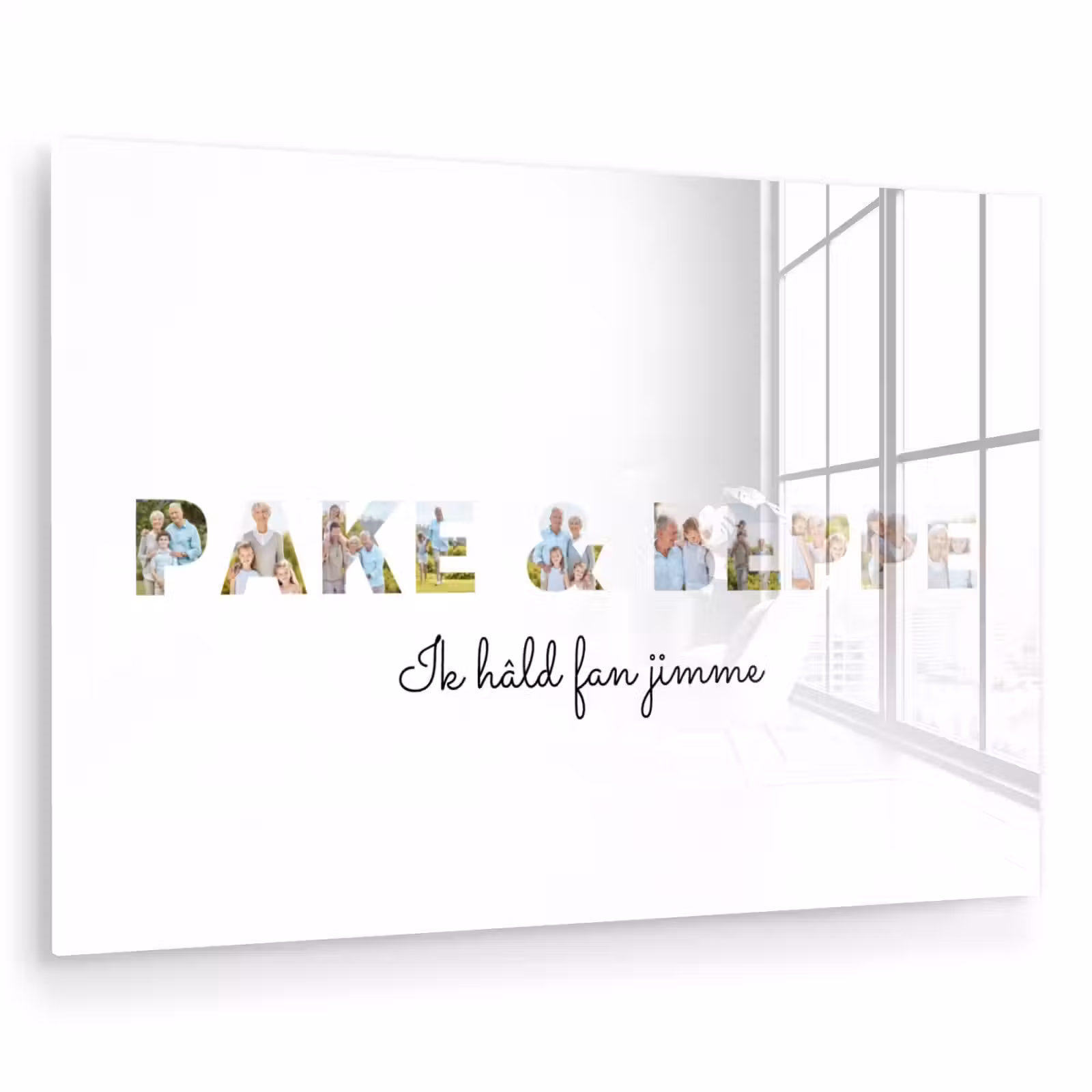 Gepersonaliseerd glas schilderij - Pake & Beppe - Lettercollage — 1