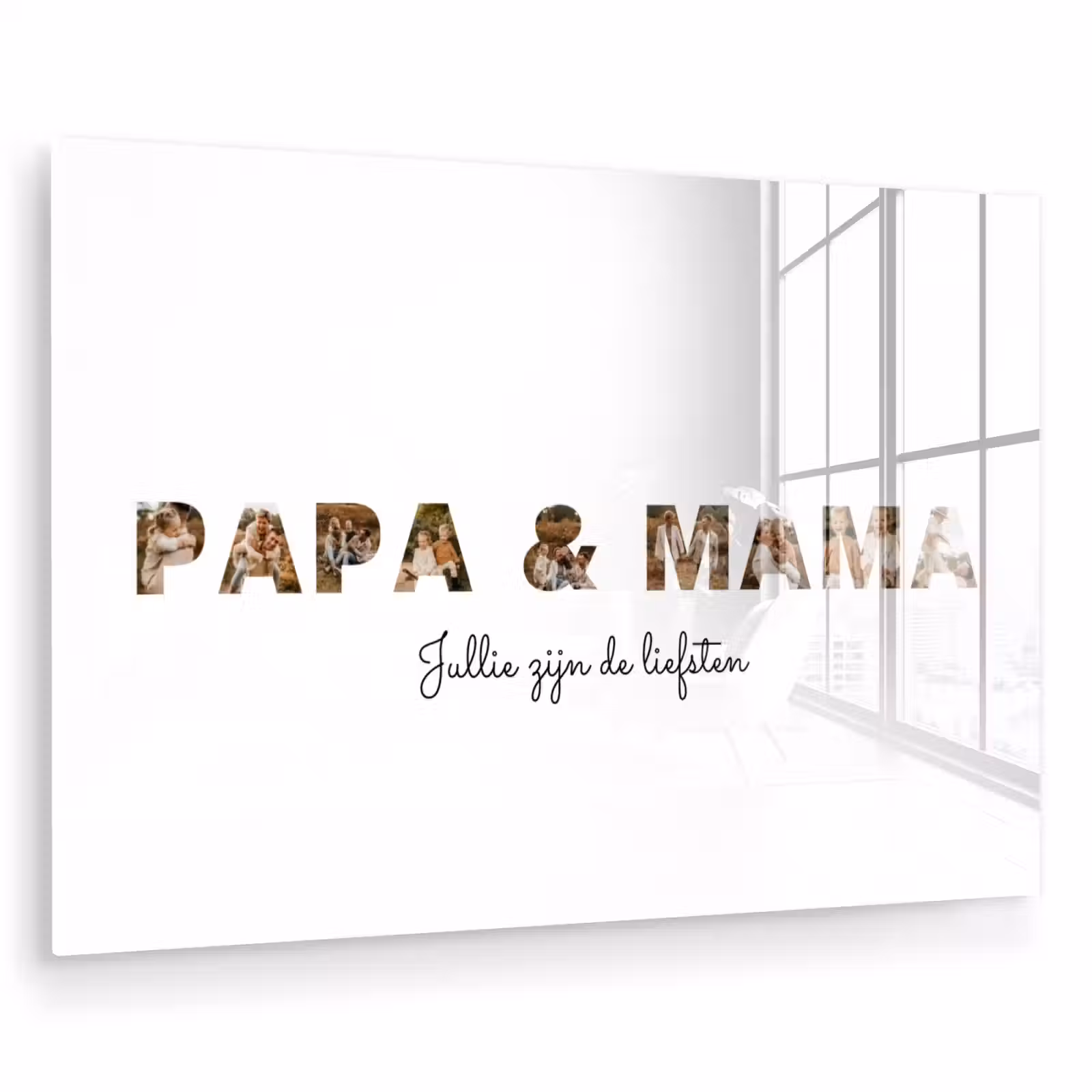 Gepersonaliseerd glas schilderij - Papa & Mama - Lettercollage — 1