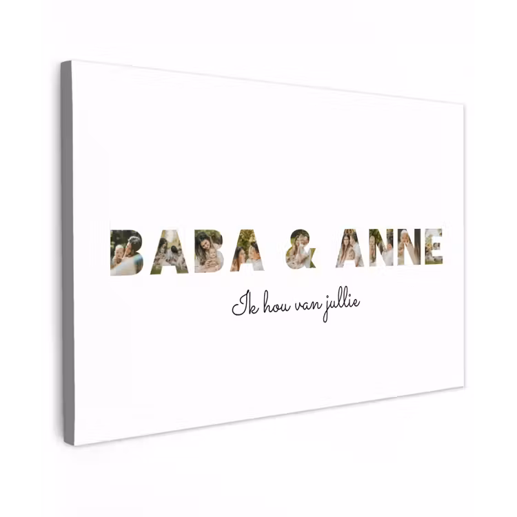 Gepersonaliseerd buiten canvas - Baba & Anne - Lettercollage — 1
