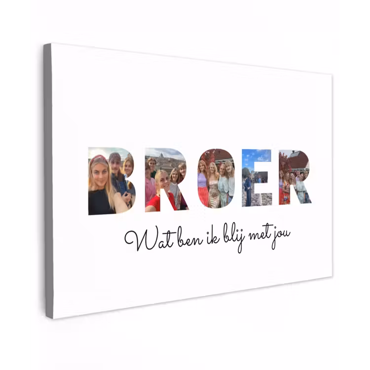 Gepersonaliseerd buiten canvas - Broer - Lettercollage — 1