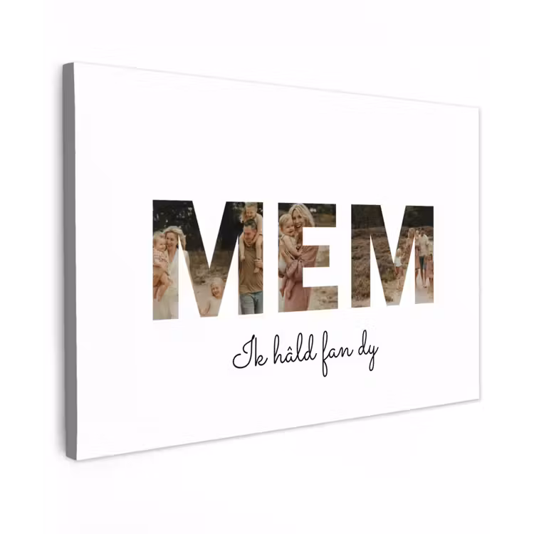 Gepersonaliseerd buiten canvas - Mem - Lettercollage — 1