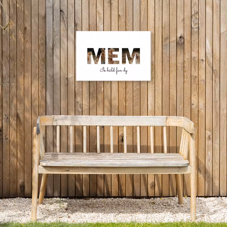 Gepersonaliseerd buiten canvas - Mem - Lettercollage — 3