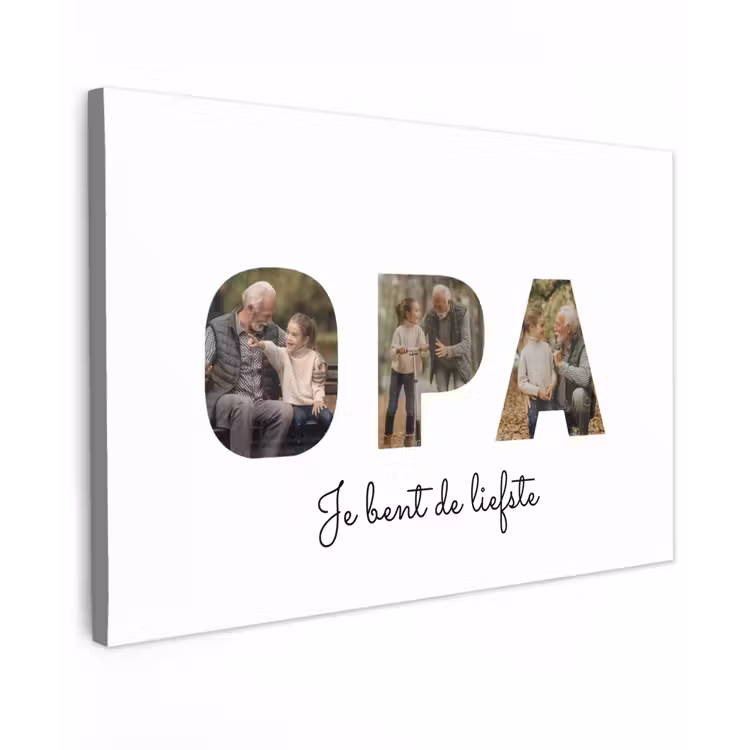 Gepersonaliseerd buiten canvas - Opa - Lettercollage — 1