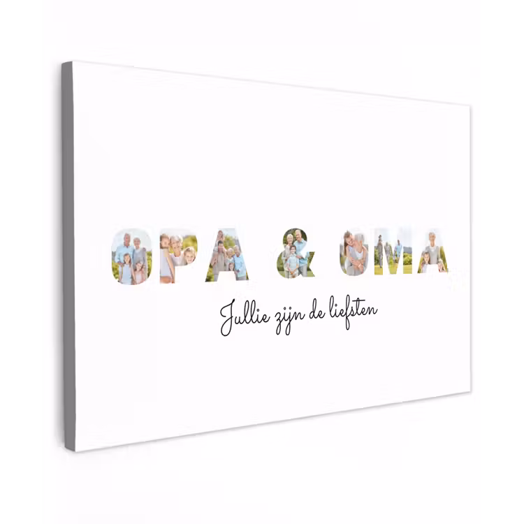 Gepersonaliseerd buiten canvas - Opa & Oma - Lettercollage — 1