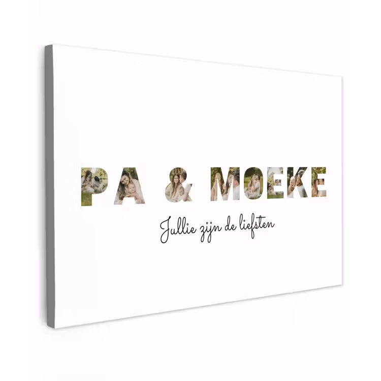 Gepersonaliseerd buiten canvas - Pa & Moeke - Lettercollage — 1